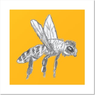 Honey Bee Flying for Nectar Posters and Art